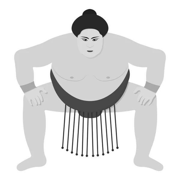 Ícone de lutador de sumo em estilo monocromático isolado no fundo branco. Japão símbolo estoque vetor ilustração . —  Vetores de Stock