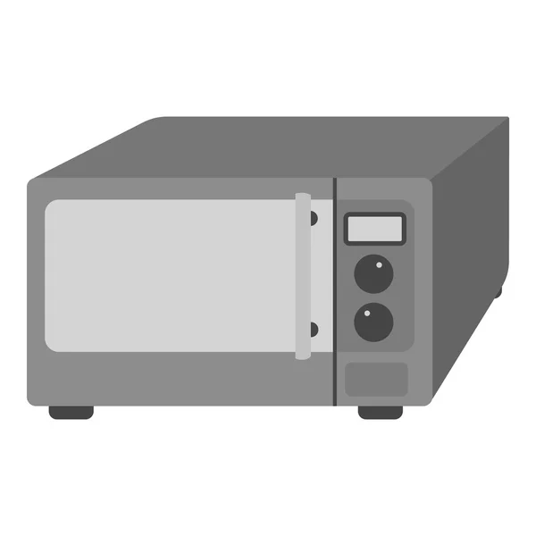 Icona a microonde in stile monocromatico isolata su sfondo bianco. Cucina simbolo stock vettoriale illustrazione . — Vettoriale Stock