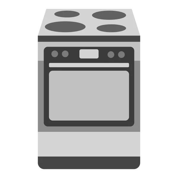 Kitchen stove icon in monochrome style isolated on white background. Kitchen symbol stock vector illustration. — Stock Vector