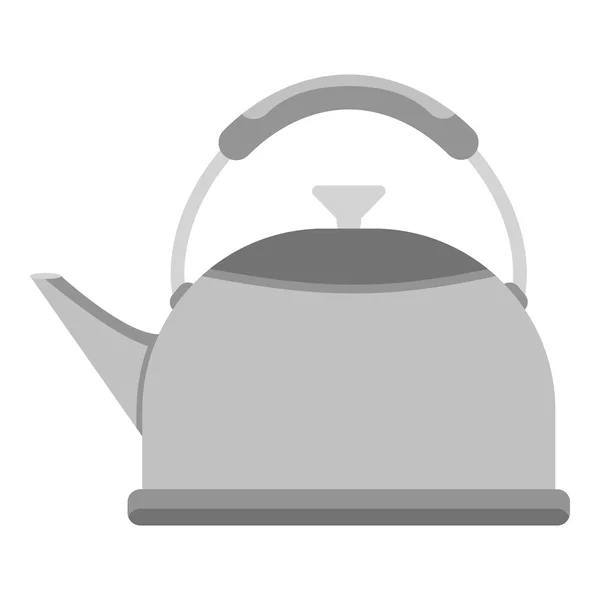 Ícone de chaleira em estilo monocromático isolado sobre fundo branco. Cozinha símbolo estoque vetor ilustração . — Vetor de Stock