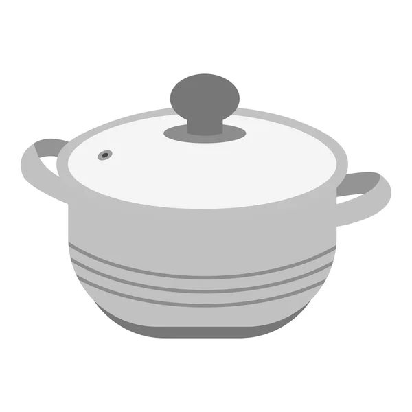 Ícone Stockpot em estilo monocromático isolado sobre fundo branco. Cozinha símbolo estoque vetor ilustração . — Vetor de Stock