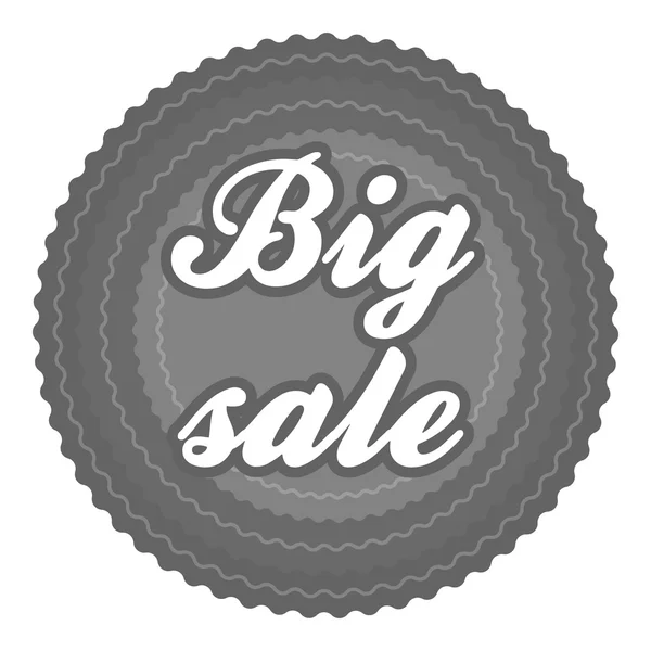 Big sale icon in monochrome style isolated on white background. Label symbol stock vector illustration. — Stock Vector