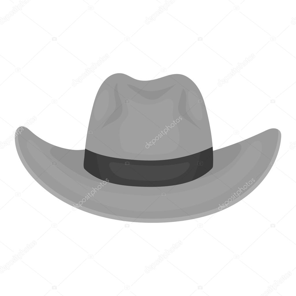 Cowboy hat icon in monochrome style isolated on white background. Hats symbol vector illustration.