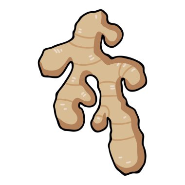 Zencefil simgesi beyaz arka plan üzerinde izole karikatür tarzı. Herb bir baharat sembol stok vektör çizim.