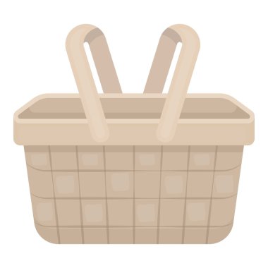 Beyaz arka plan üzerinde izole karikatür tarzı piknik sepeti simgesini. Park sembol stok vektör çizim.