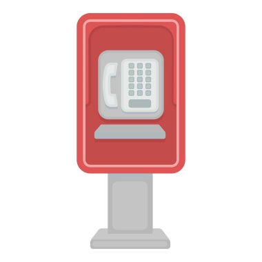 Ankesörlü telefon simgesi beyaz arka plan üzerinde izole karikatür tarzı. Park sembol stok vektör çizim.