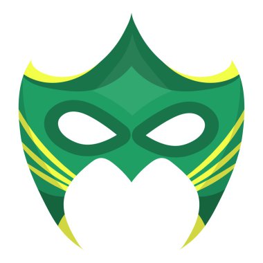Göz maskesi simgesi beyaz arka plan üzerinde izole karikatür tarzı. Superheros sembol stok vektör çizim maske.
