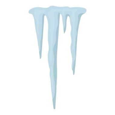 Beyaz arka plan üzerinde izole karikatür tarzı buz sarkıtları simgesini. Hava sembol stok vektör çizim.