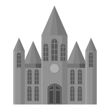 Kilise kutsal kişilerin resmi tek renkli. Büyük şehir altyapı tek renk tek bina simgesini.