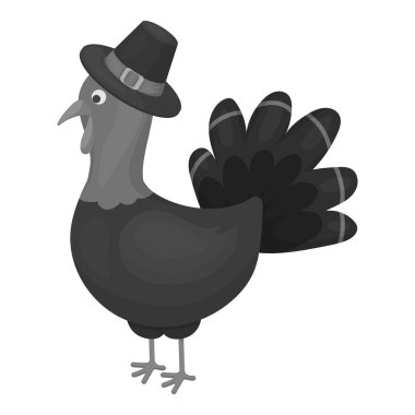 Türkiye'nin simgesi beyaz arka plan üzerinde izole tek renkli tarzı. Kanadalı Şükran günü sembol stok vektör çizim.