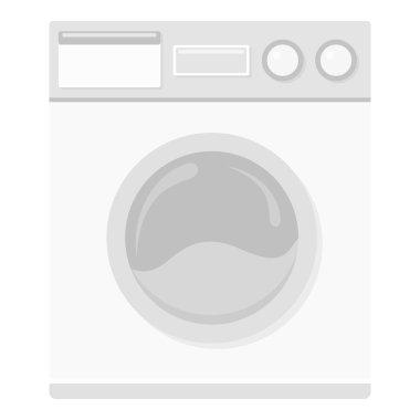 Çamaşır makinesi tek renkli simge. Gösterim amacıyla web ve mobil tasarım.