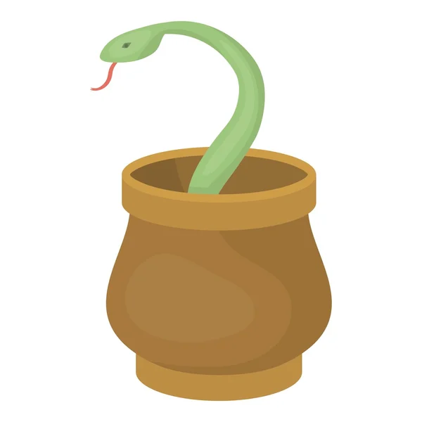 蛇在篮子图标在白色背景上孤立的卡通风格。阿拉伯联合酋长国象征股票矢量图. — 图库矢量图片