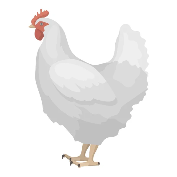 Kip pictogram in cartoon stijl geïsoleerd op een witte achtergrond. Vogel symbool voorraad vectorillustratie. — Stockvector