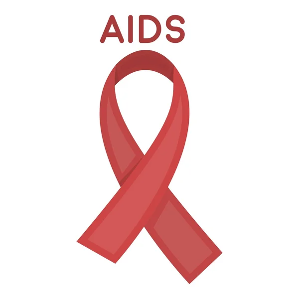 AIDS ribbon icon in cartoon style isolated on white background. Drugs symbol stock vector illustration. — Stock Vector