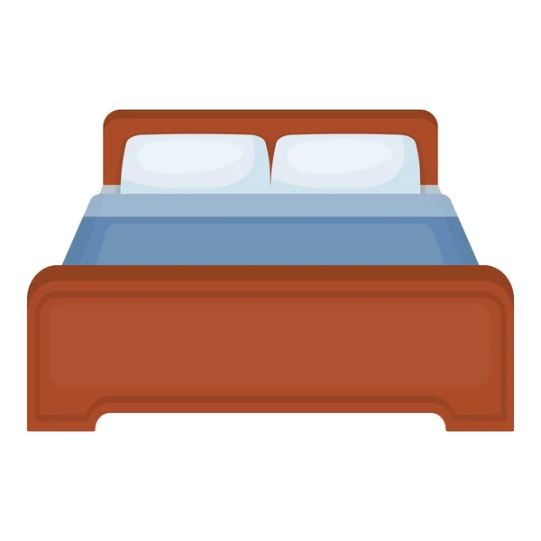 Icône de lit en style dessin animé isolé sur fond blanc. Image vectorielle de stock de symbole d'hôtel . — Image vectorielle