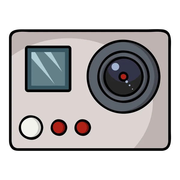 Icône de caméra d'action en style dessin animé isolé sur fond blanc. Station de ski symbole illustration vectorielle de stock . — Image vectorielle