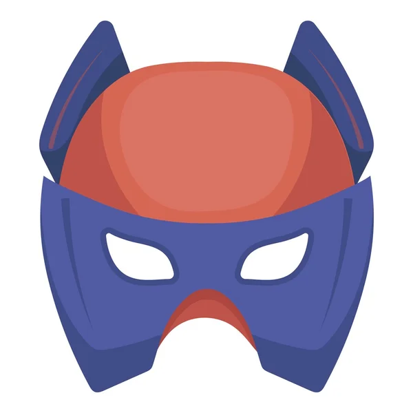Beyaz arka planda izole karikatür tarzında tam kafa maskesi simgesi. Süper kahraman maske sembolü stok vektör illüstrasyon. — Stok Vektör