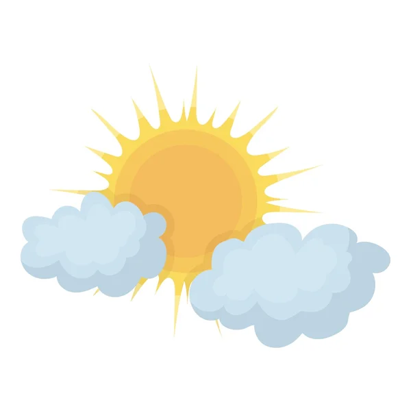 多云的天气图标在白色背景上孤立的卡通风格。天气符号股票矢量图. — 图库矢量图片