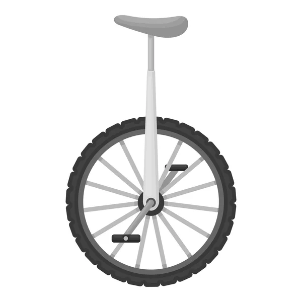 Monocycle pictogram in zwart-wit stijl geïsoleerd op een witte achtergrond. Circus symbool voorraad vectorillustratie. — Stockvector