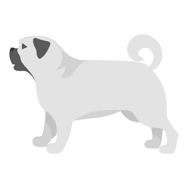 Icono de vector Pug en estilo monocromo para web — Archivo Imágenes Vectoriales