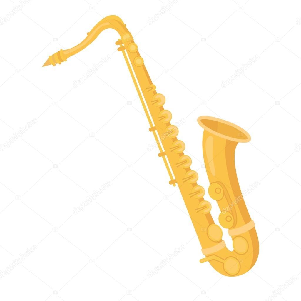 Saxophone icon in cartoon style isolated on white background. Musical  instruments symbol stock vector illustration Stock Vector Image by  ©PandaVector #127040592