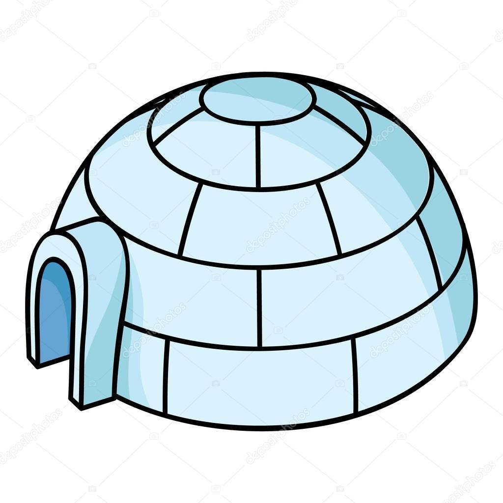 Igloo icon in cartoon style isolated on white background. Ski resort symbol vector illustration.
