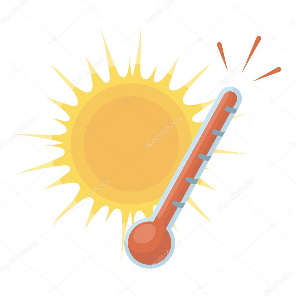 Heat icon in cartoon style isolated on white background. Weather symbol vector illustration.