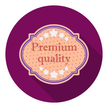 Premium Kalite simgesi beyaz arka plan üzerinde izole düz stilde. Etiket sembol stok vektör çizim.