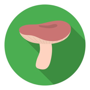 Düz tarzda Russula simgesi beyaz arka plan üzerinde izole. Mantar sembolü stok vektör illüstrasyon.