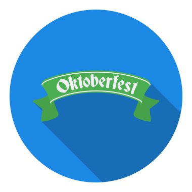 Oktoberfest afiş simgesini düz stil beyaz arka plan üzerinde izole. Oktoberfest sembol stok vektör çizim.