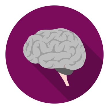 Düz stil beyaz arka plan üzerinde izole beyin simgesini. Organları sembol stok vektör çizim.