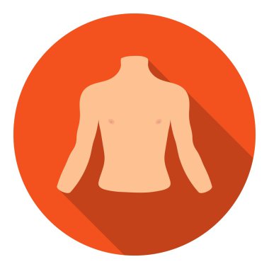 Beyaz arka planda yalıtılmış düz tarzda göğüs simgesi. Vücut sembolü stok vektör illüstrasyon parçası.