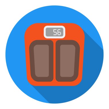 Ölçek simgesi beyaz arka plan üzerinde izole düz stilde. Gebelik sembol stok vektör çizim.