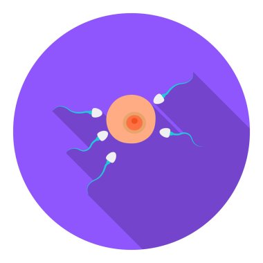 Düz tarzda döllenme simgesi beyaz arka plan üzerinde izole. Gebelik sembolü stok vektör illüstrasyon.