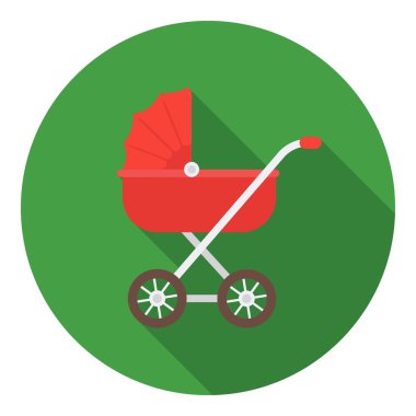 Beyaz arka plan üzerinde izole düz tarzda bebek taşıma simgesi. Gebelik sembolü stok vektör illüstrasyon.