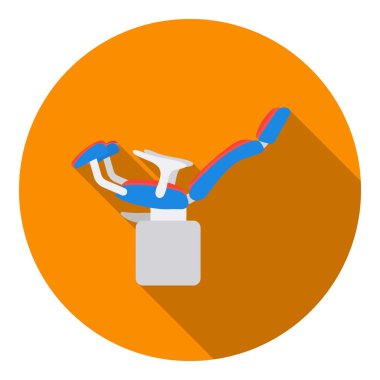 Gynecologic chair icon in flat style isolated on white background. Pregnancy symbol stock vector illustration.