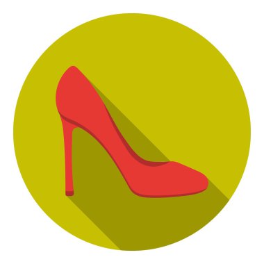 Düz stil beyaz arka plan üzerinde izole Stiletto simgesini. Ayakkabı sembol stok vektör çizim.