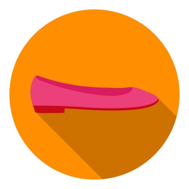 Balerin düz tarzı beyaz arka plan üzerinde izole simgesi. Ayakkabı sembolü stok vektör illüstrasyon.