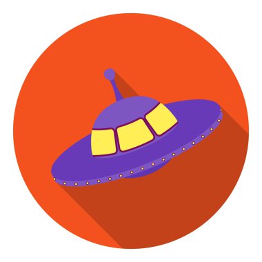 Düz tarzda Ufo simgesi beyaz arka plan üzerinde izole. Uzay sembolü stok vektör illüstrasyon.