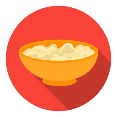 Beyaz arka planda yalıtılmış düz stilde Udon simgesi. Suşi sembolü stok vektör illüstrasyon.