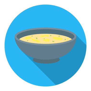 Beyaz arka plan üzerinde izole düz tarzda Miso çorba simgesi. Suşi sembolü stok vektör illüstrasyon.