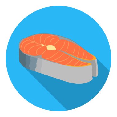 Düz tarzı biftek simgesi beyaz arka plan üzerinde izole. Suşi sembolü stok vektör illüstrasyon.