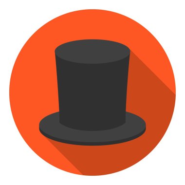 Zylinder icon in flat style isolated on white background. Theater symbol stock vector illustration