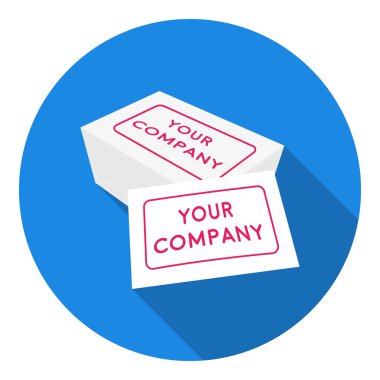 Beyaz arka planda yalıtılmış düz stilde kartvizit simgesi. Tipografi sembolü stok vektör illüstrasyon.