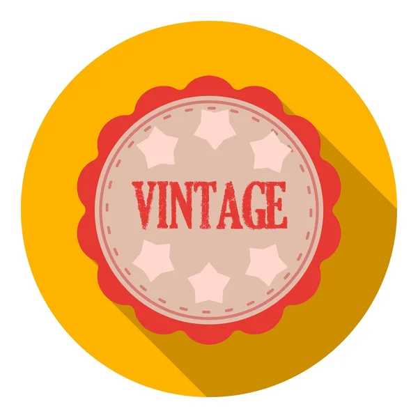 Vintage-Ikone im flachen Stil isoliert auf weißem Hintergrund. Etikettensymbol Aktienvektor Abbildung. — Stockvektor