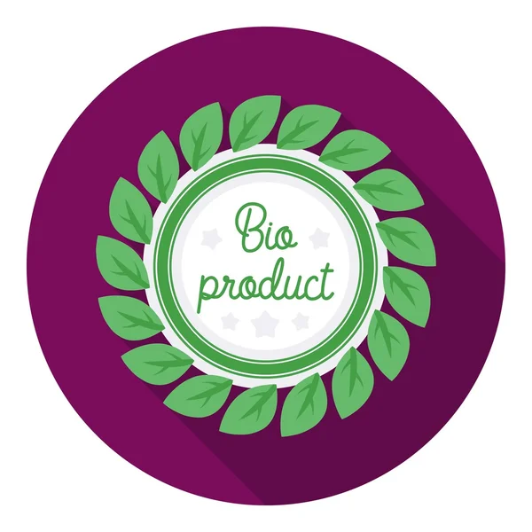 Bio-product icoon in platte stijl geïsoleerd op witte achtergrond. Label symbool voorraad vector illustratie. — Stockvector