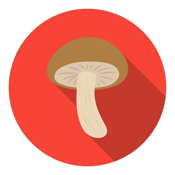 Icona Shiitake in stile piatto isolata su sfondo bianco. Illustrazione vettoriale del simbolo del fungo . — Vettoriale Stock