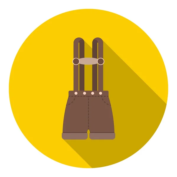 Icône Lederhosen en style plat isolé sur fond blanc. Illustration vectorielle du symbole Oktoberfest . — Image vectorielle