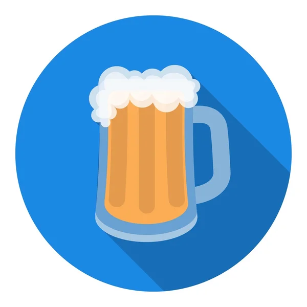 Icono de taza de cerveza en estilo plano aislado sobre fondo blanco. Oktoberfest símbolo stock vector ilustración . — Archivo Imágenes Vectoriales