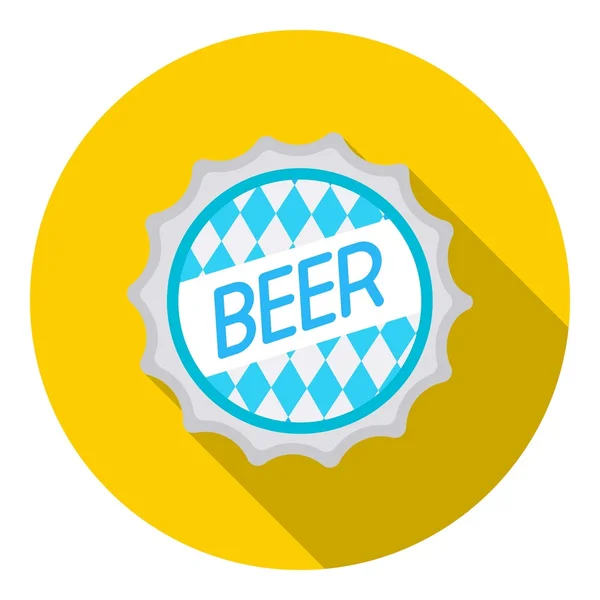 Bottle cap icon in flat style isolated on white background. Oktoberfest symbol stock vector illustration. — Stock Vector